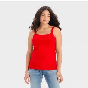 NWT Ribbed Maternity Tank Top - Red
